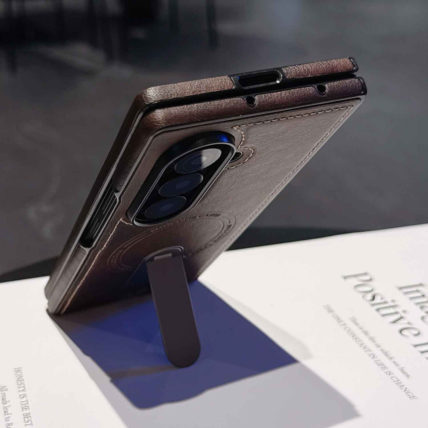 Samsung Z Fold Business Men's Leather Case Magnetic Case Rotating stand  (Exclusive)