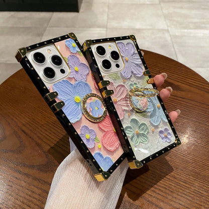 Apple Iphone Colorful Oil Painting Flower Fashion Brand Painted Celebrity Mobile Phone Case(Exclusive)