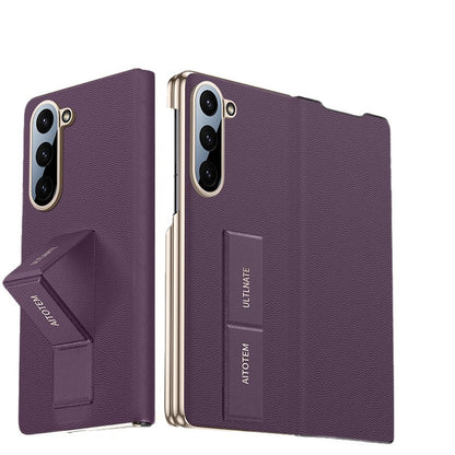 Samsung Fold Series leather wristband dual-axis flip phone Case (Exclusive)