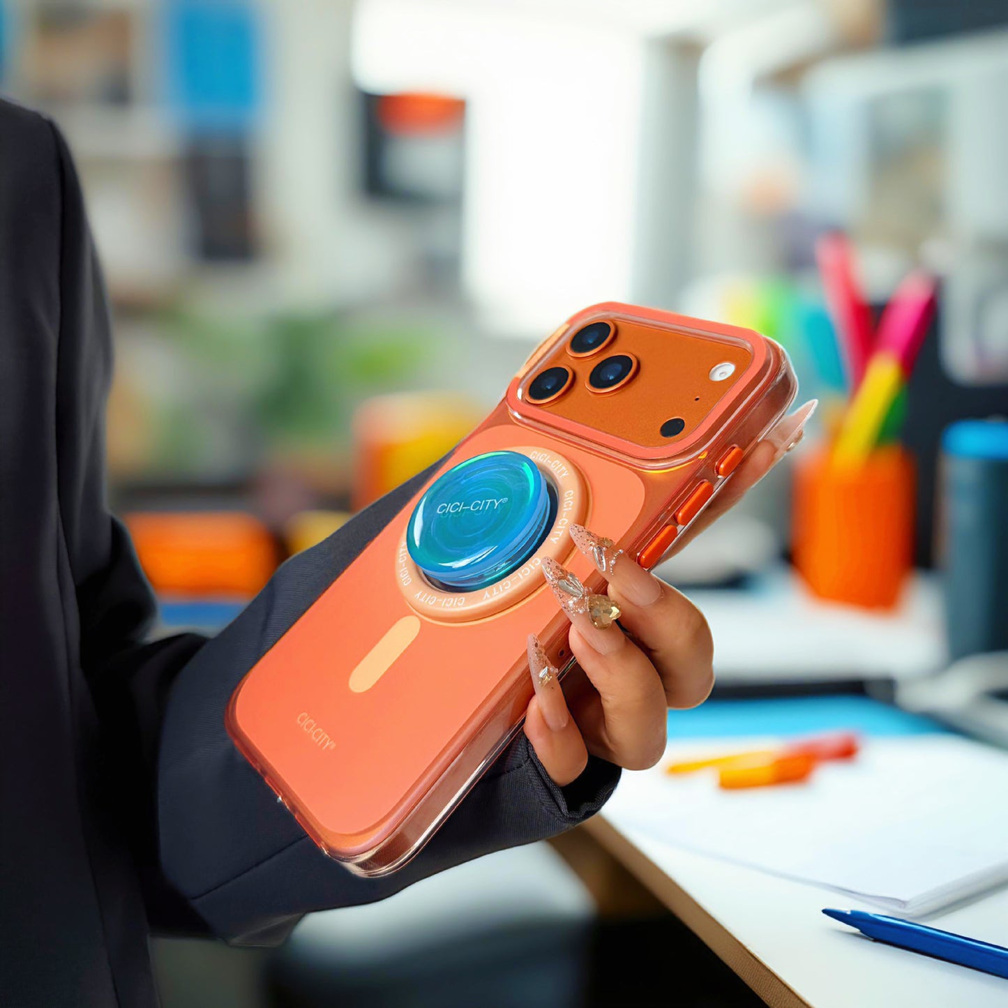 Apple Iphone Macaron High-End Laser Pure Magnetic Suction Holder Case (Exclusive)