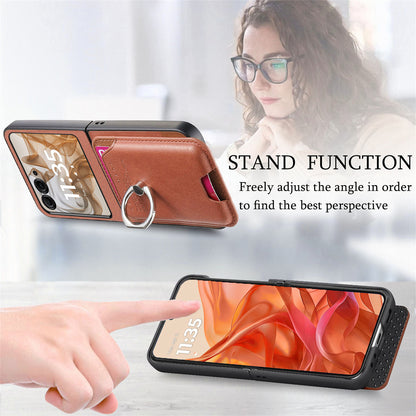 Samsung Z Flip Leather texture Pocket Case (Exclusive)