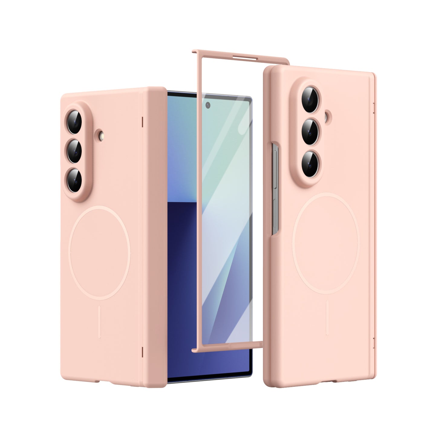 Samsung Z Fold series foldable with a skin-feel, thin magnetic closure and full coverage, including a central axis protective case (Exclusive)