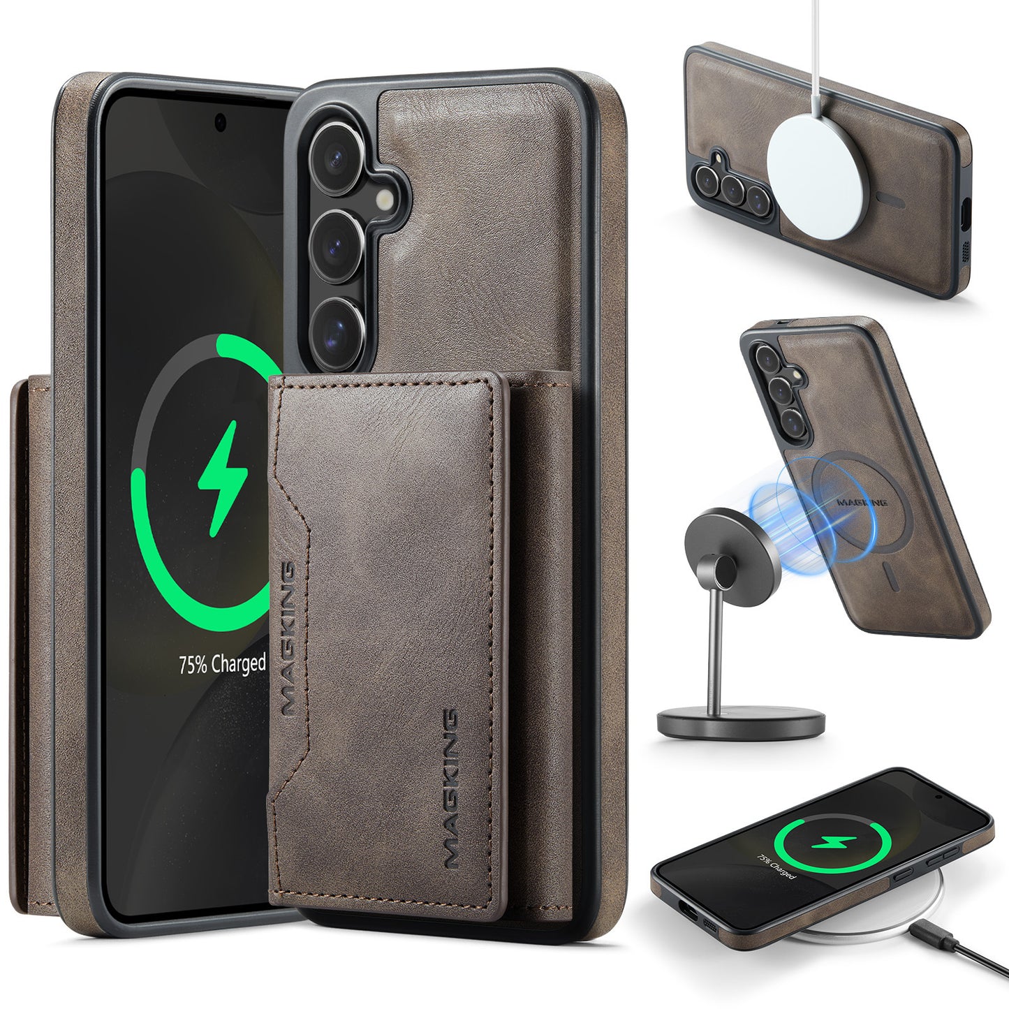 Samsung Ultra series anti-theft brush magnetic card case protective cover  wireless charger phone case magsafe (Exclusive)