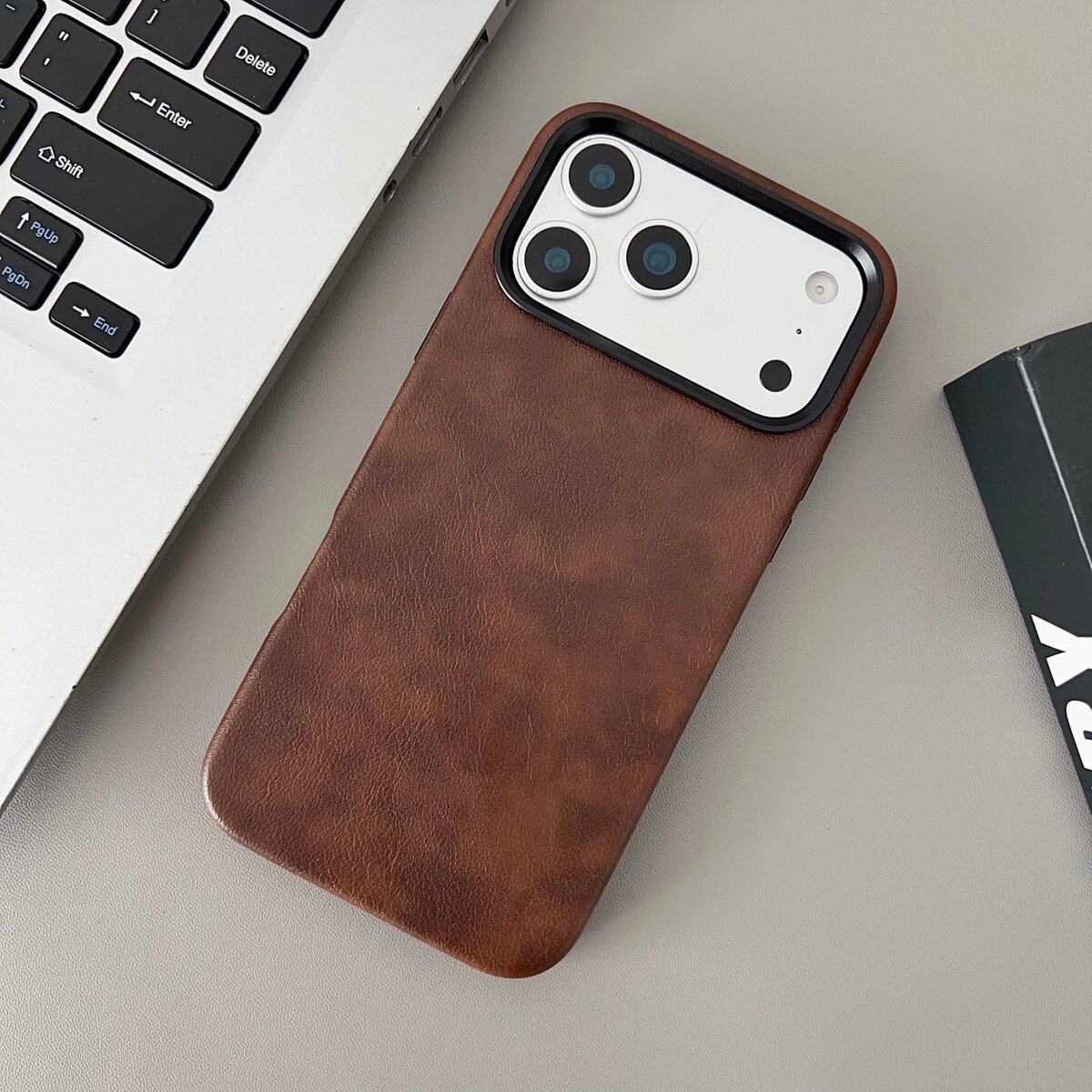 Apple Iphone Horse Leather Pattern Magnetic Phone Case (Exclusive)