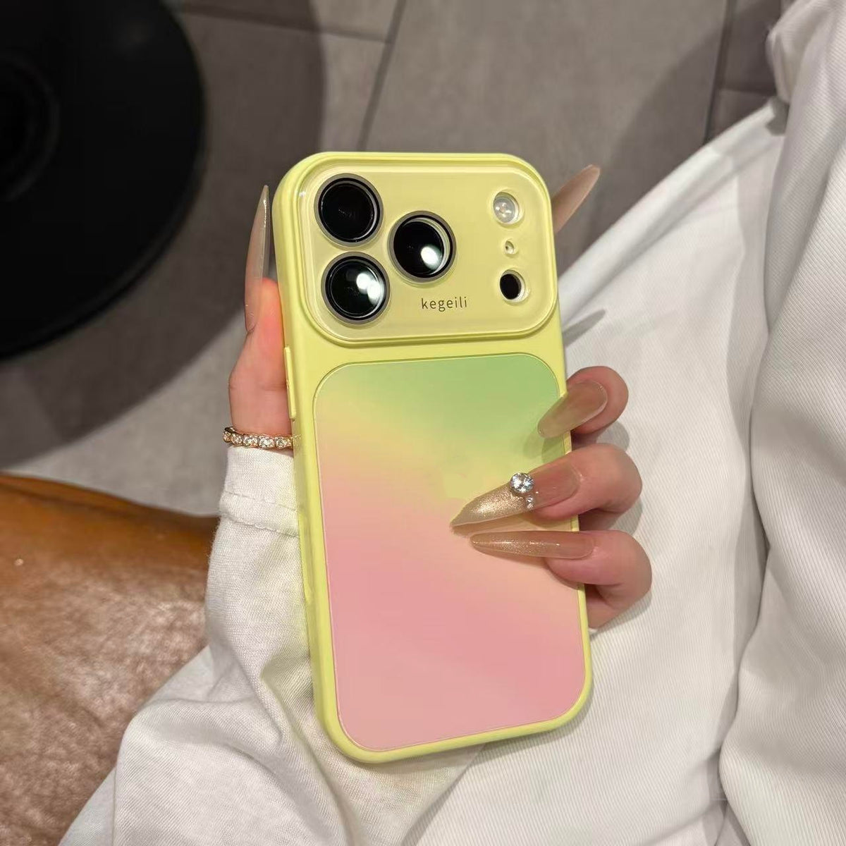 Apple Iphone Ins High-Transparency Gradient Dyeing Personalized Full Coverage, High Aesthetic Value, Light Luxury Case (Exclusive)