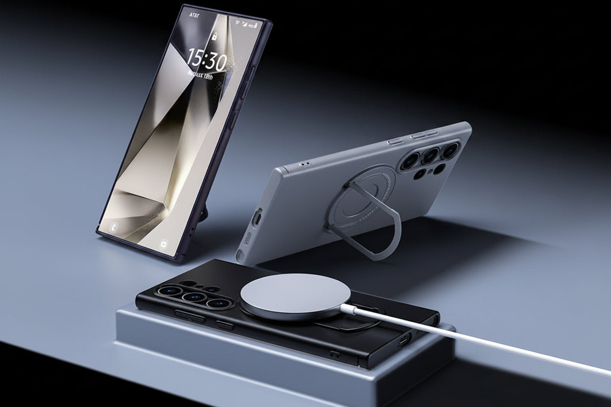 Samsung Ultra series Matte Invisible Pull-Rod Stand Magnetic Magsafe Hard Protective Case (Exclusive)