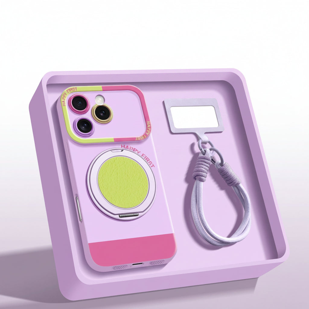 Apple Iphone 360 Rotation Stand Contrasting Color Creative cover ( Exclusive )