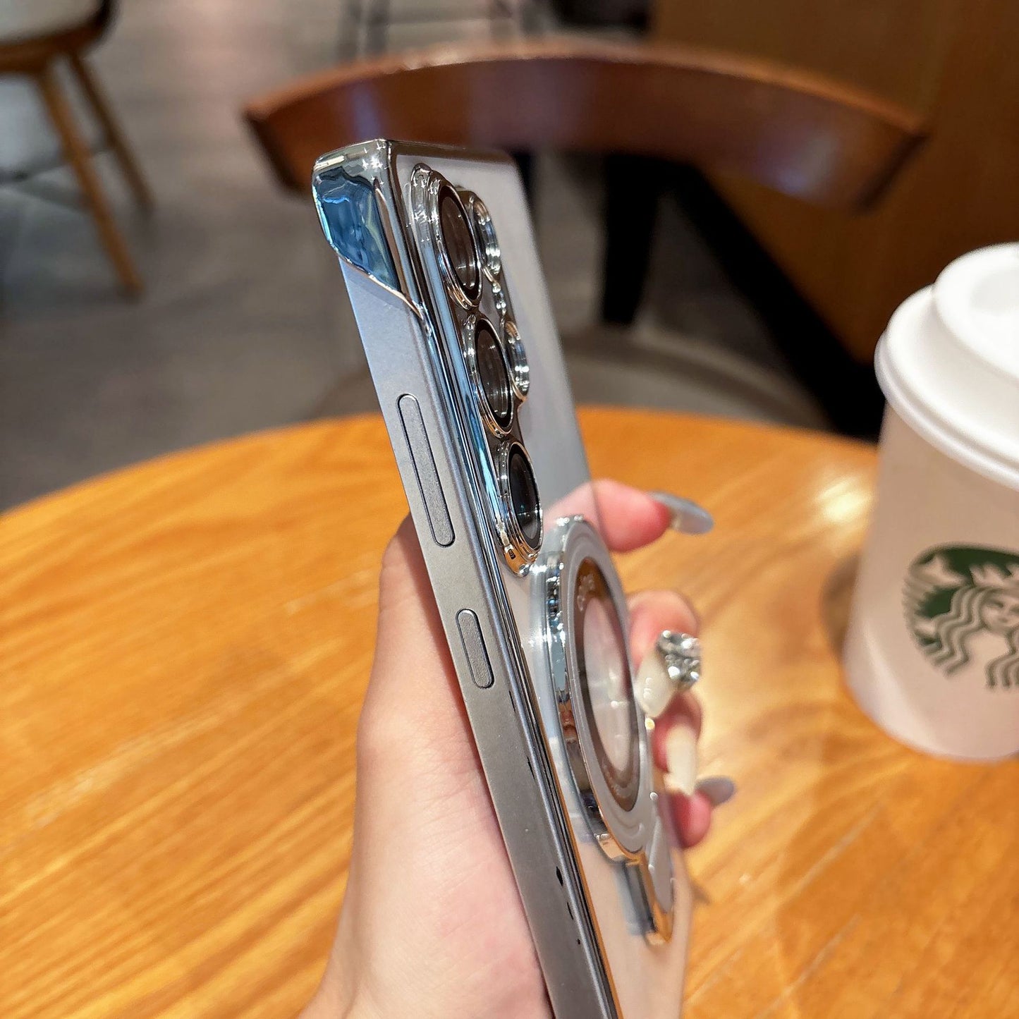 Samsusng Ultra Electroplated Borderless Mobile Phone Case Mganetic Bracket  (Exclusive)