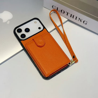 Apple Iphone series Casual card holder , Pebbled leather phone case ( Exclusive )