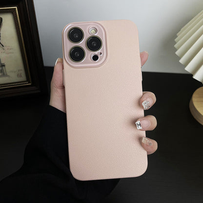 Apple Iphone Litchi Pattern Skin-Feel Crystal Phone Case (Exclusive)