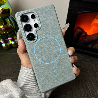 Samsung Ultra series Litchi Pattern Soft Shell Magnetic Case  (Exclusive)