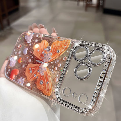 Apple Iphone Rhinestone Butterfly Glitter Lens Case (Exclusive)