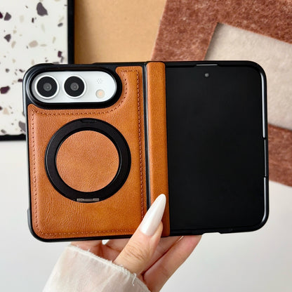 Apple iPhone Ultra Fold magnetic rotating stand, plain leather protective case (Exclusive)