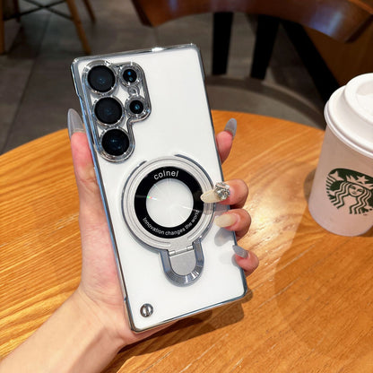 Samsusng Ultra Electroplated Borderless Mobile Phone Case Mganetic Bracket  (Exclusive)
