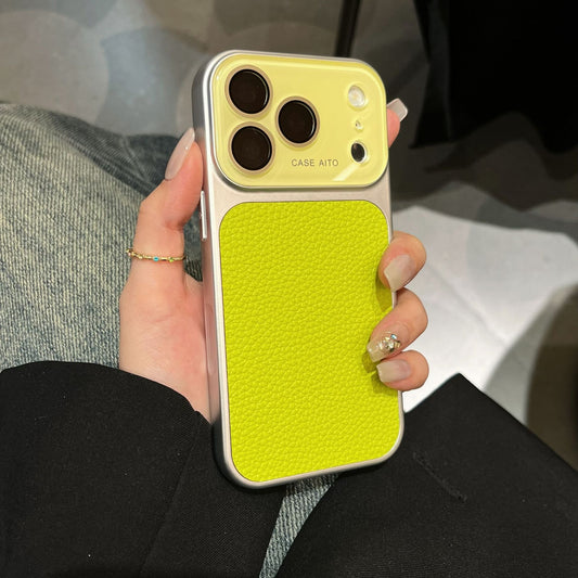 Apple Iphone New Large View Max Lychee Leather Textured Phone case  (Exclusive)