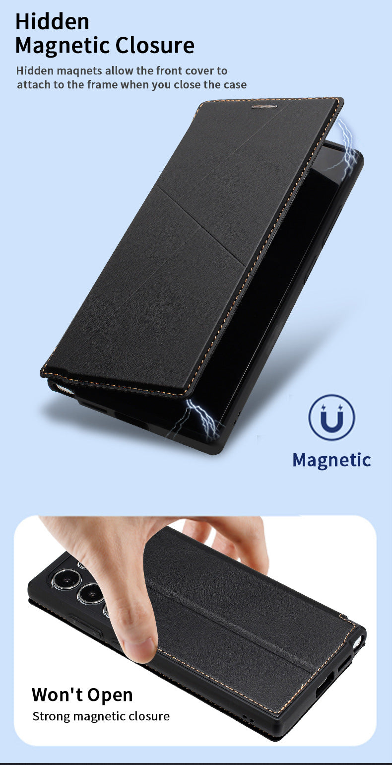 Samsung Ultra series Leather material all-inclusive thin magnetic card Case (Exclusive)