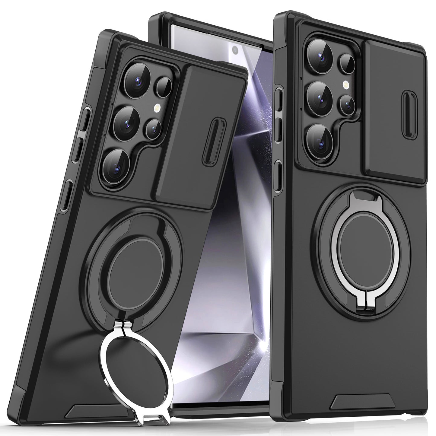 Samsung Ultra Series Applicable Magnetic Rotating Holder Phone Case With Sliding window  (Exclusive)