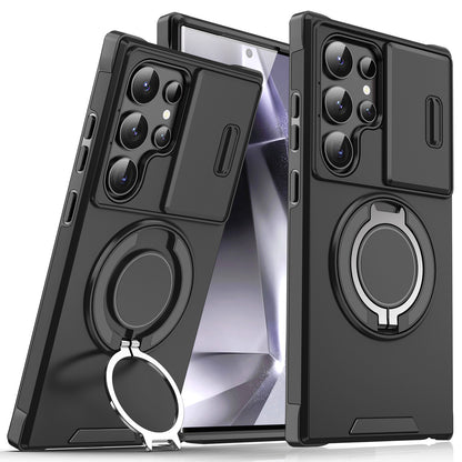 Samsung Ultra Series Applicable Magnetic Rotating Holder Phone Case With Sliding window  (Exclusive)