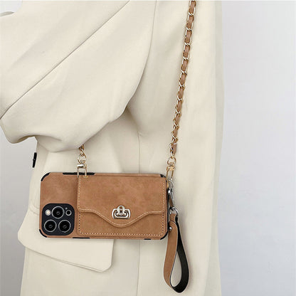 Apple Iphone Crossbody Suede Leather Case (Exclusive)