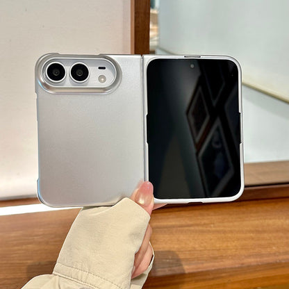 Apple iPhone Ultra Fold Korean-style minimalist high-end silver foldable screen with frosted texture,hard screen case (Exclusive)