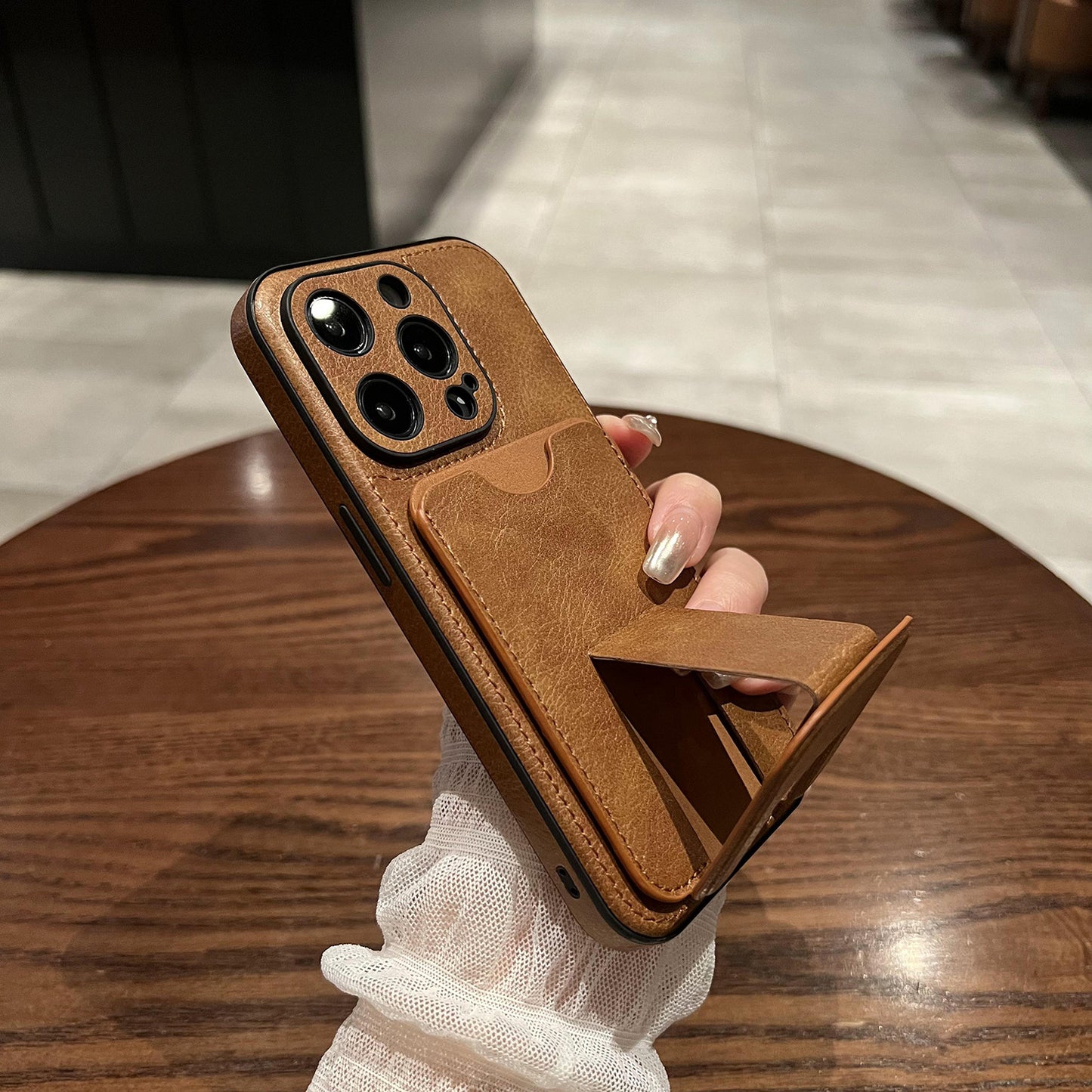 Apple Iphone Fresh Leather Imitation leather case with unique stand Cover (Exclusive)