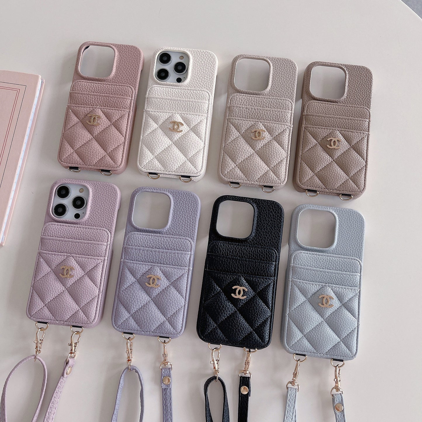 Apple Tweed Style Card Diagonal Leather Halter Case (Exclusive)