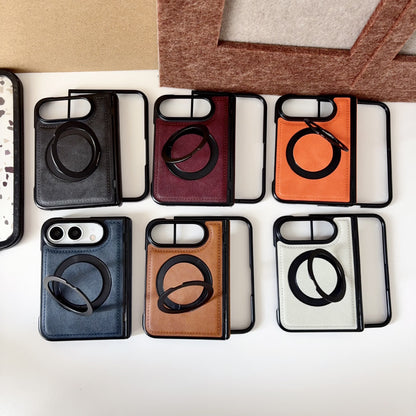 Apple iPhone Ultra Fold magnetic rotating stand, plain leather protective case (Exclusive)