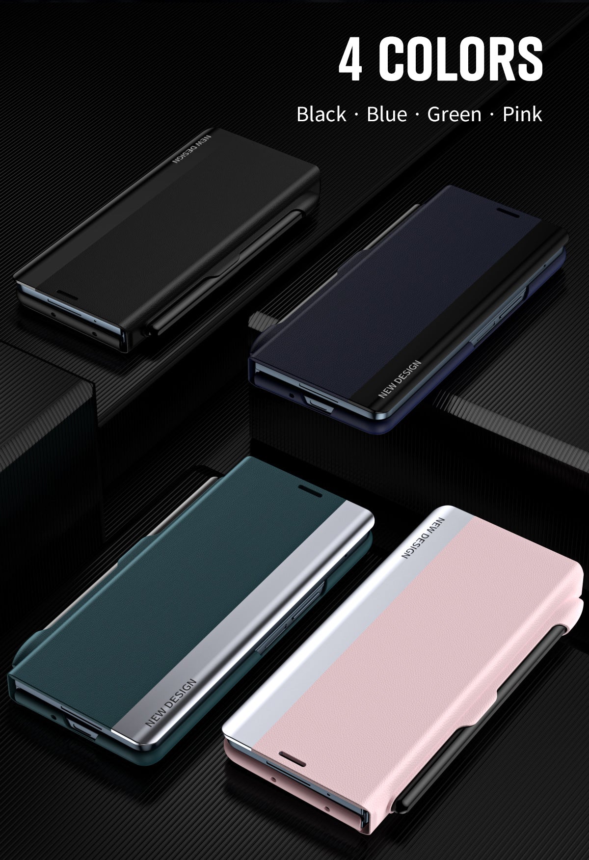 Samsung Flip-Top Magnetic Leather Case, Pen Slot, Spen Pen Case (Exclusive)