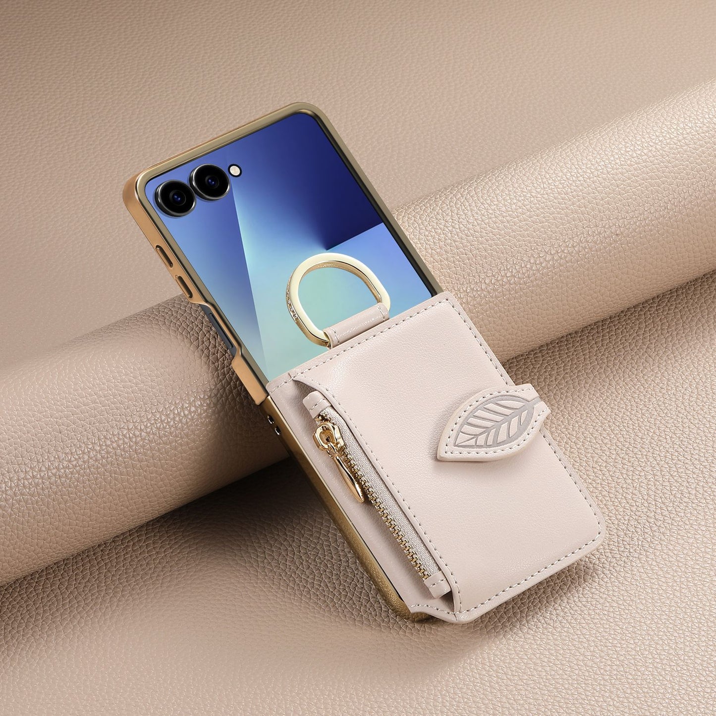 Samsung Flip series Suitable Phone Case, Electroplated Card-Inserting (Exclusive)
