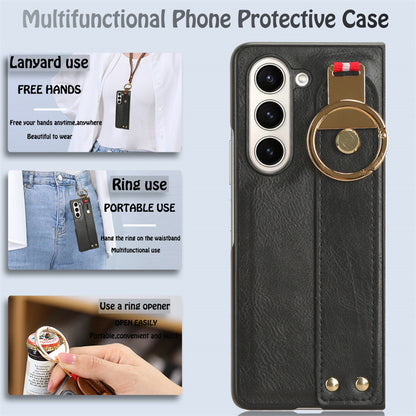 Samsung Z Fold Wrist Strap Leather Case Lanyard Bottle opner case  (Exclusive)