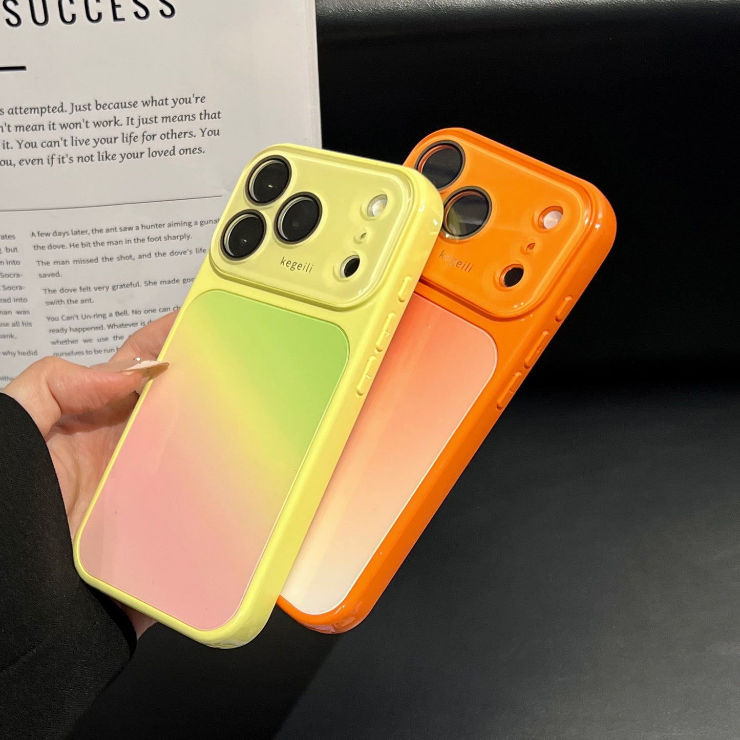 Apple Iphone Ins High-Transparency Gradient Dyeing Personalized Full Coverage, High Aesthetic Value, Light Luxury Case (Exclusive)