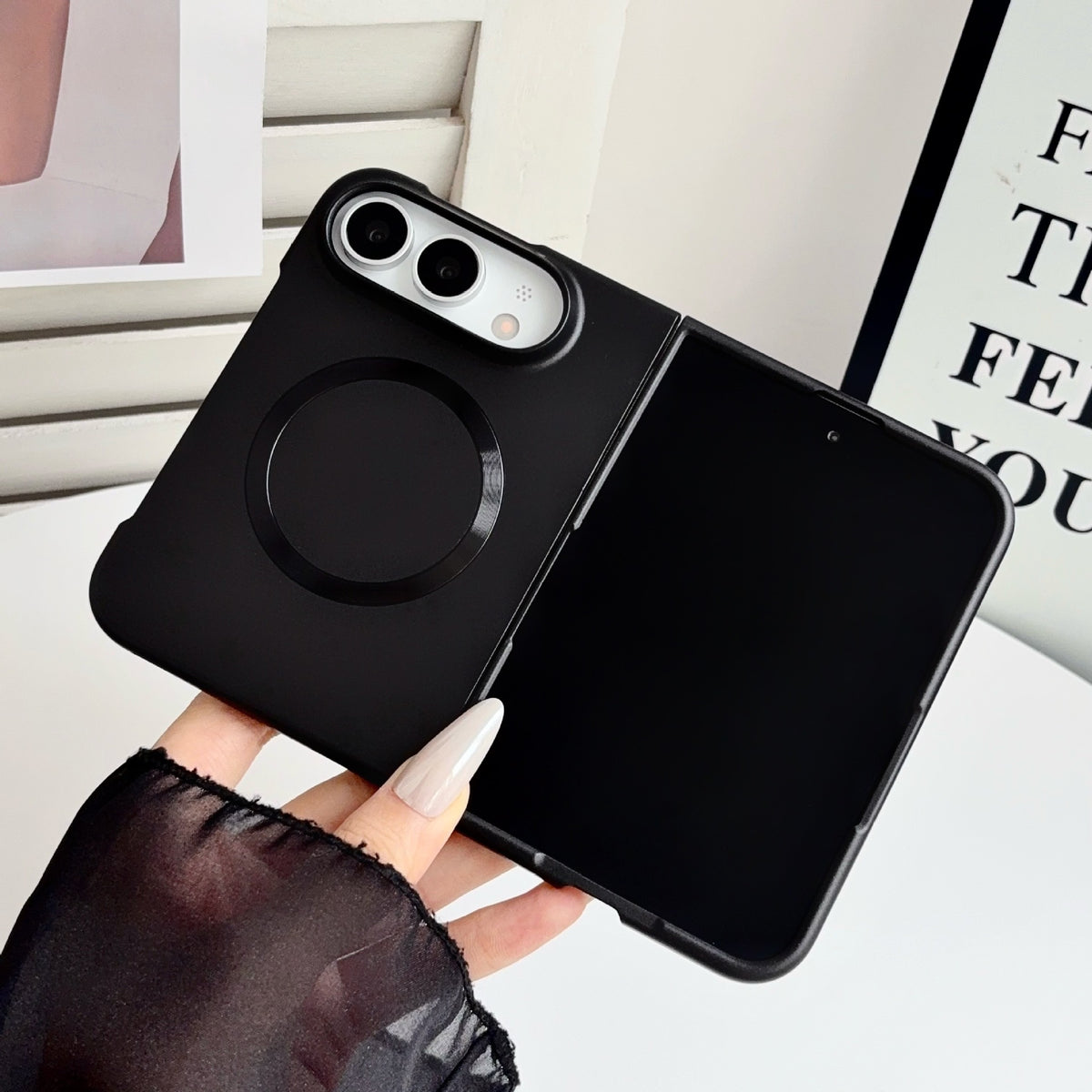 Apple iPhone Ultra Fold stacked metallic paint magnetic ultra-thin anti-drop PC protective Case (Exclusive)