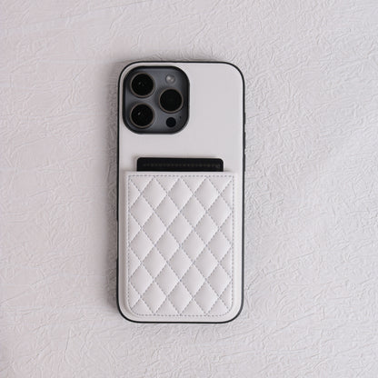 Apple Iphone Lambskin Pu Leather Diamond-Patterned Card Holder Case (Exclusive)