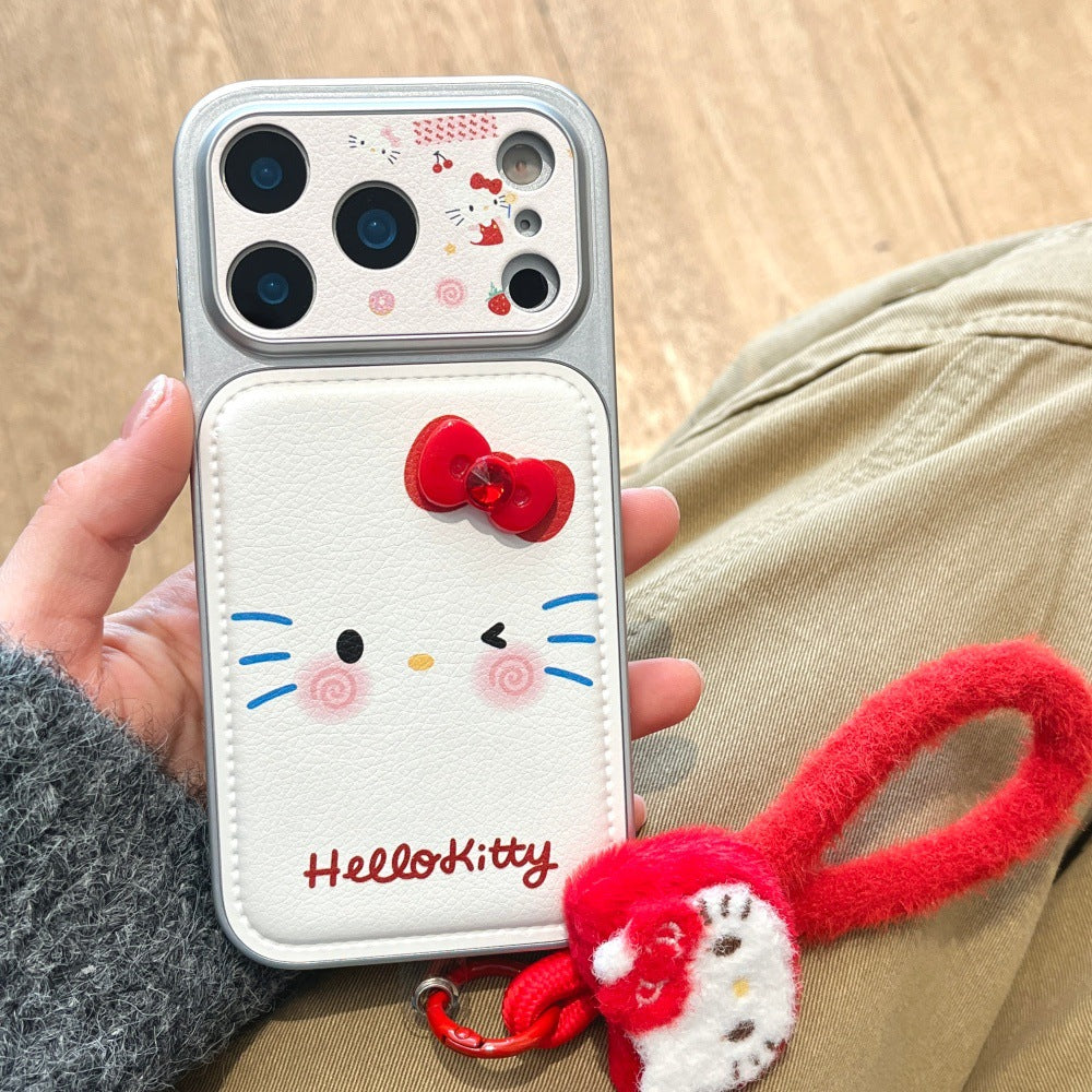 Apple Iphone Cartoon Lanyard Blush Kitty Phone Case (Exclusive)