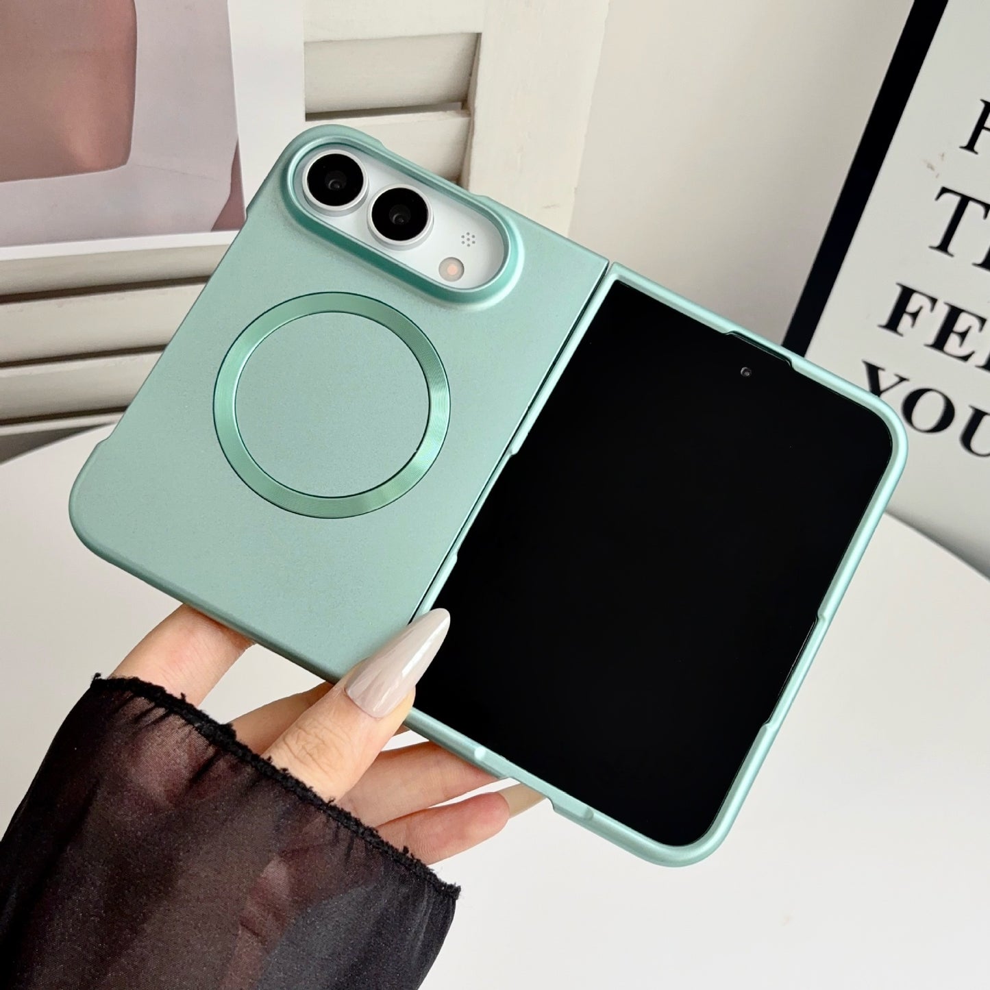 Apple iPhone Ultra Fold stacked metallic paint magnetic ultra-thin anti-drop PC protective Case (Exclusive)