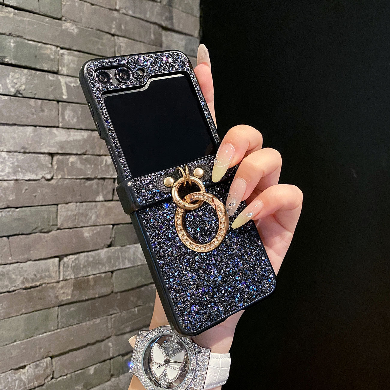 Samsung Z Flip Glitter texture Case (Exclusive)