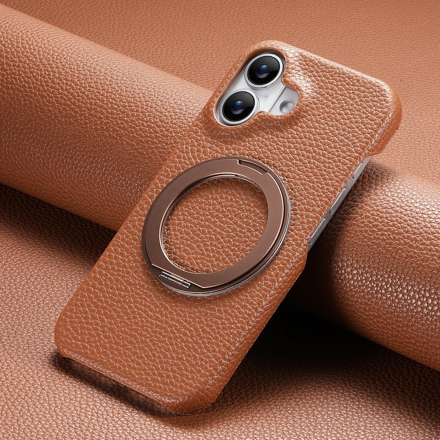 Apple Iphone series Rotating Stand Pebbled Leather Protective Cover (Exclusive)