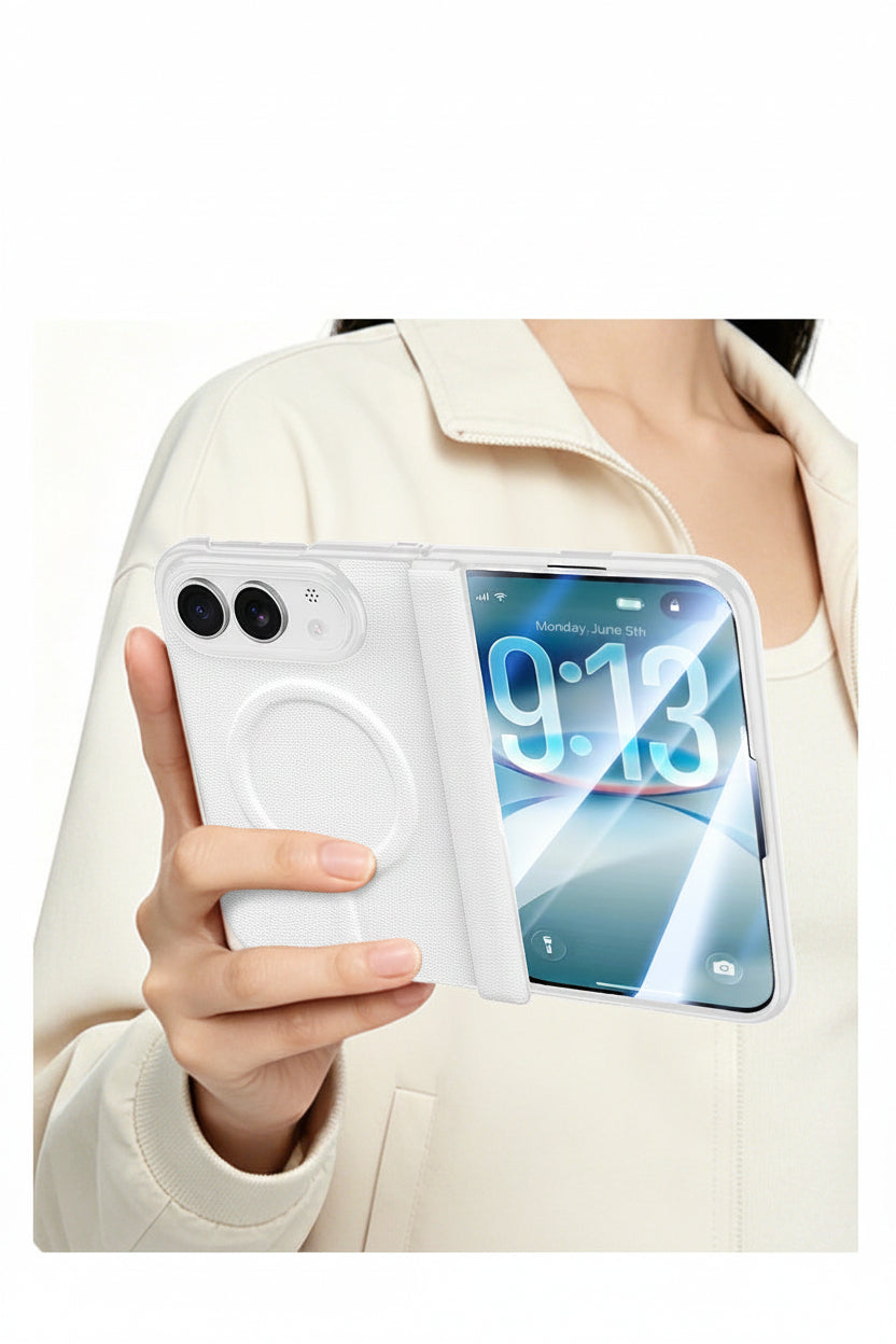 Apple Iphone Ultra Fold wide folding, magnetic vegan leather, front and back protective case, film integrated case (Exclusive)