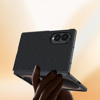 Samsung Fold Carbon Fiber Kevlar Lambskin Leather Foldable Protective Case (Exclusive)
