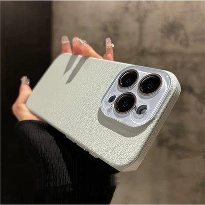 Apple Iphone Litchi Pattern Skin-Feel Crystal Phone Case (Exclusive)