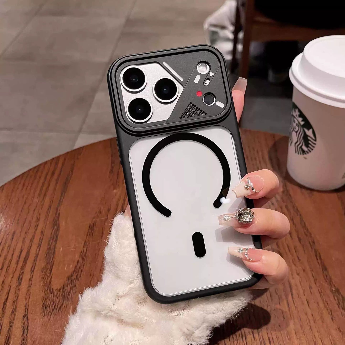 Apple Iphone Mobile Cover Acrylic Magnetic Suction Skin Feel Matte Protective Case  (Exclusive)