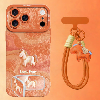 Apple Iphone Horse Silk Pony Case with Mirror Stand and Hand Strap (Exclusive)
