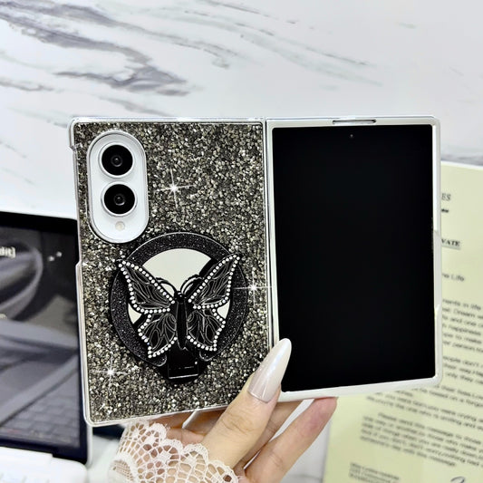 Samsung Fold electroplated butterfly folding diamond folding case (Exclusive)