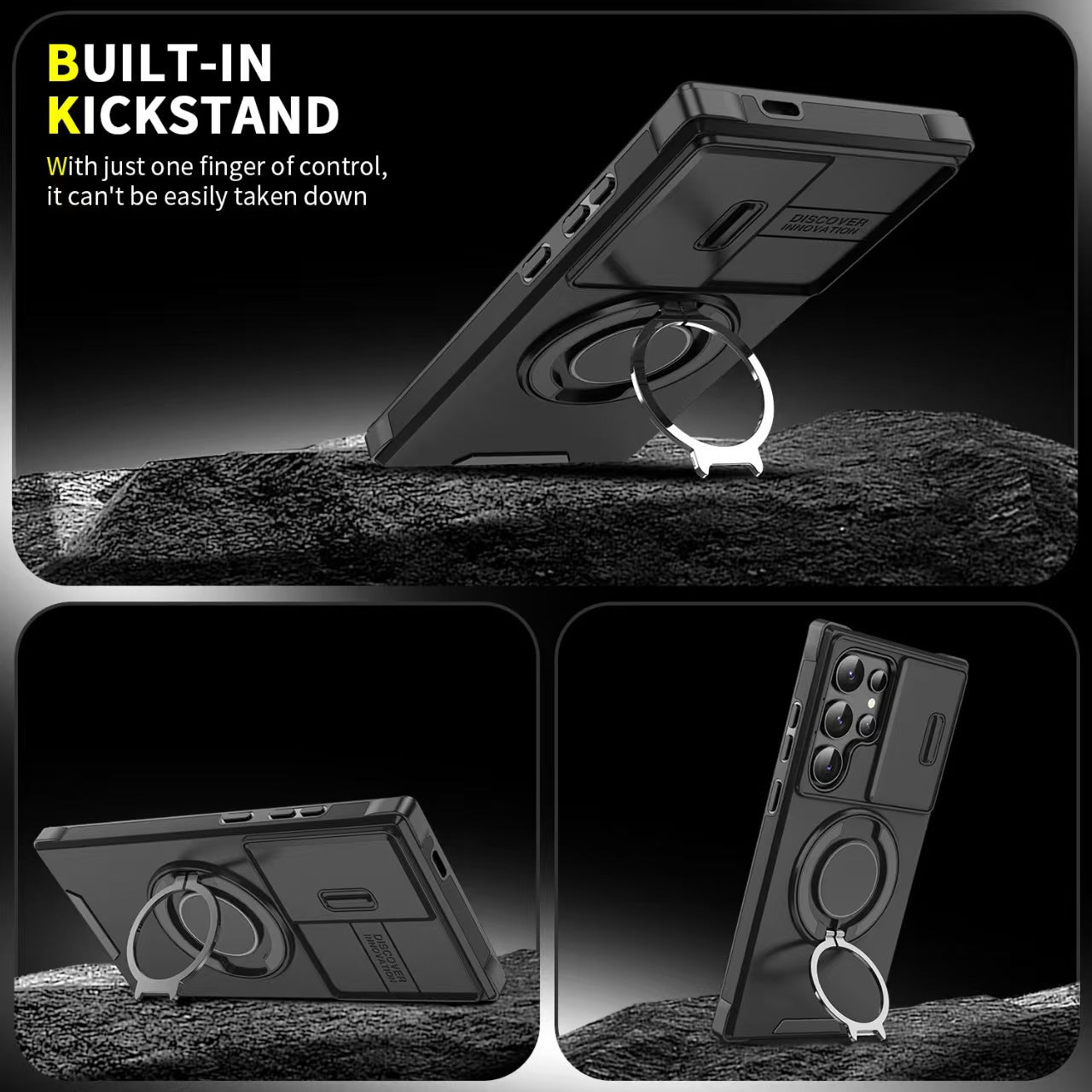 Samsung Ultra Series Applicable Magnetic Rotating Holder Phone Case With Sliding window  (Exclusive)