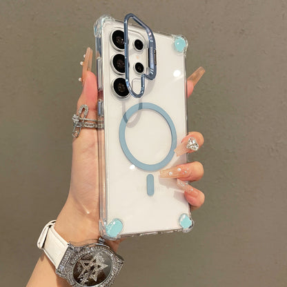 Samsung Ultra Transparent Airbag Magnetic Mobile Phone Holder Anti-Fall Protective Cover (Exclusive)
