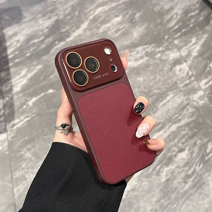 Apple Iphone New Large View Max Lychee Leather Textured Phone case  (Exclusive)