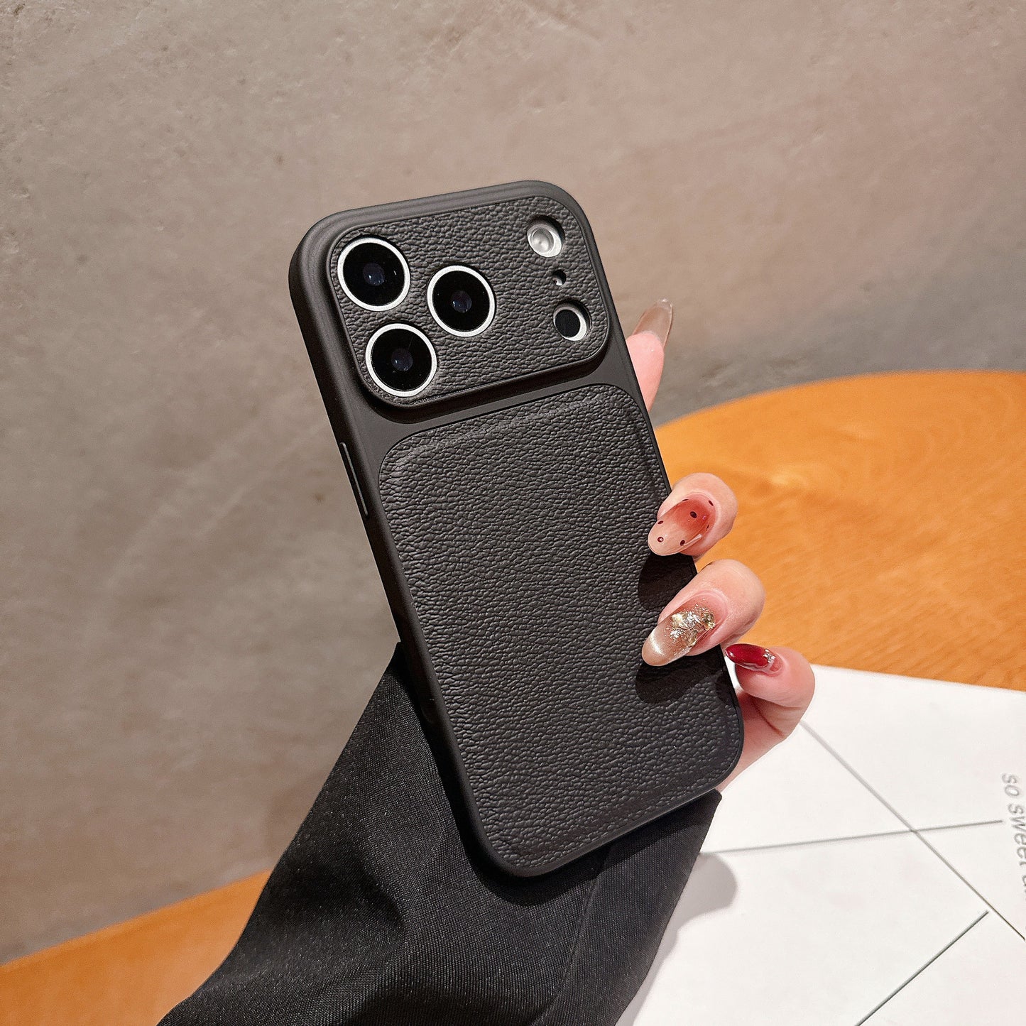 Apple Iphone Intantly Transforms Into Large View Business Style Lychee Textured Phone Case  (Exclusive)