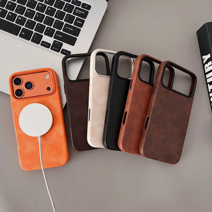 Apple Iphone Horse Leather Pattern Magnetic Phone Case (Exclusive)