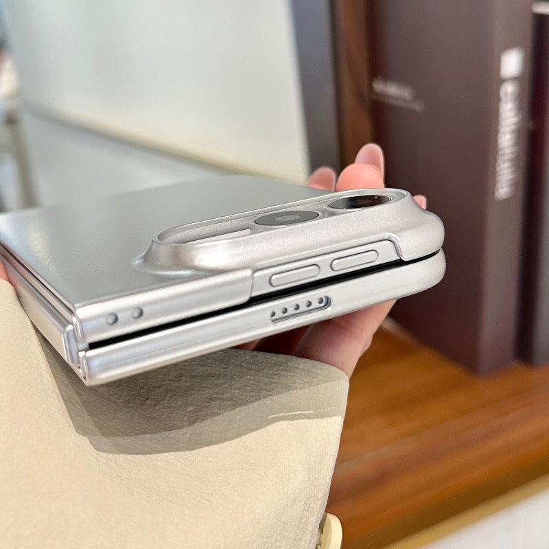 Apple iPhone Ultra Fold Korean-style minimalist high-end silver foldable screen with frosted texture,hard screen case (Exclusive)