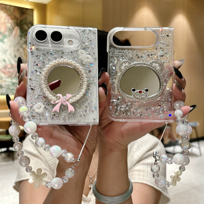 Apple Iphone Ultra series glittery phone case, mirror bow bracelet Case (Exclusive)